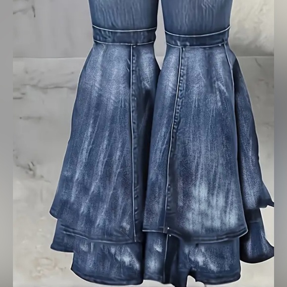 Plus Size Flare Leg Stretch Jeans - Picture 4 of 5